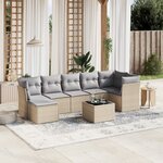 vidaXL Salon de jardin avec coussins 8Pièces mélange beige résine tressée