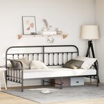 vidaXL Cadre de lit daybed Noir 90x200 cm Acier