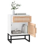vidaXL Tables de chevet 2Pièces blanc 40x30x55 5cm bois ingénierie et fer