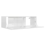 vidaXL Meuble TV Blanc brillant 100x30x30 cm Bois d’ingénierie