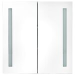 vidaXL Armoire de salle de bain à miroir LED blanc et chêne 62x14x60cm