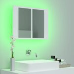 vidaXL Armoire salle de bain à miroir LED Blanc 60x12x45 cm Acrylique