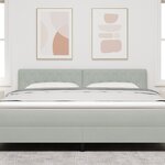 Tête de Lit LED avec Boutons en Cristal Gris Clair 90 cm Velours