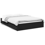 vidaXL Cadre de lit avec tiroirs sans matelas noir 150x200 cm