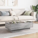 vidaXL Table basse avec LED sonoma gris 90x50x30 cm bois d'ingénierie