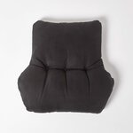 Coussin lombaire ergonomique en suédine  Noir - HOMESCAPES