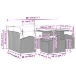 vidaXL Ensemble de canapés de jardin 7 pièces avec coussins marron en poly rotin