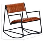 vidaXL Chaise à bascule Marron Cuir véritable