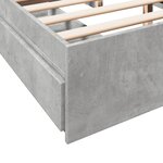 vidaXL Cadre de lit avec tiroirs sans matelas gris béton 150x200 cm