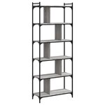 vidaXL Bibliothèque 6niveaux sonoma gris 76x32x192cm bois d'ingénierie