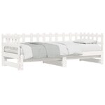vidaXL Lit coulissant Blanc 2x(80x200) cm Bois de pin massif