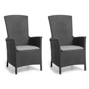 Keter Chaises inclinables de jardin Vermont lot de 2 Graphite
