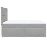 vidaXL Sommier à lattes de lit avec matelas Gris clair 140x190cm Tissu