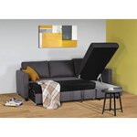 Canapé d'angle convertible réversible 3 places - Tissu gris - Contemporain - L 222 x P 150 x H 86 cm - CATS