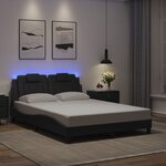 vidaXL Cadre de lit avec LED sans matelas noir 140x190 cm