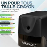 Taille Crayon Electrique Professionnel- Taille standard 6-8 mm- Reservoir  Démarrage et Arrêt Automatiques- ACROPAQ