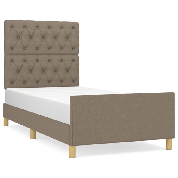 vidaXL Cadre de lit avec tête de lit Taupe 80x200 cm Tissu