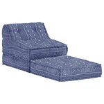 vidaXL Pouf modulaire Indigo Tissu