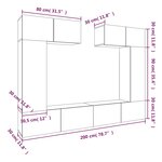 vidaXL Ensemble de meubles TV 6 Pièces Sonoma gris Bois d'ingénierie