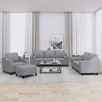 vidaXL Ensemble de canapés 4 Pièces coussins gris clair tissu
