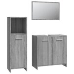 vidaXL Ensemble de meubles de salle de bain 3 Pièces Sonoma gris