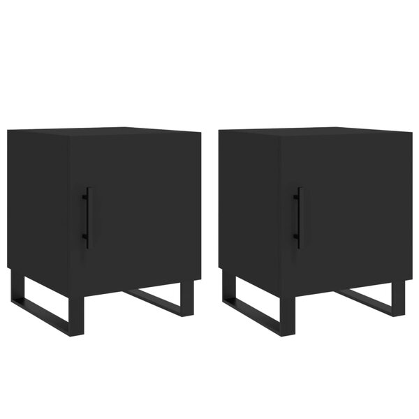vidaXL Tables de chevet 2 Pièces noir 40x40x50 cm bois d’ingénierie