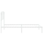 vidaXL Cadre de lit métal avec tête de lit blanc 107x203 cm