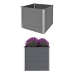 vidaXL Lit surélevé de jardin WPC 100x100x91 cm Gris