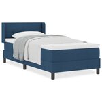 Lit à Ressorts vidaXL avec Matelas Bleu 100x200 cm Tissu