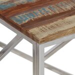 vidaXL Table basse argenté inox et bois de récupération massif