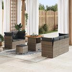 vidaXL Ensemble de canapé jardin 8 pièces avec coussins gris poly rattan