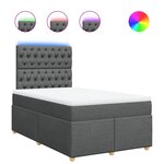 vidaXL Sommier à lattes de lit avec matelas gris foncé 120x190cm tissu