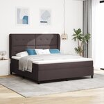 Lit box spring vidaXL avec matelas en marron foncé  180x200 cm  tissu