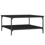 vidaXL Table basse noir 80x80x40 cm bois d'ingénierie