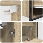 Ensemble de meubles de salle de bain 5 pièces en chêne Sonoma  en bois d'ingénierie