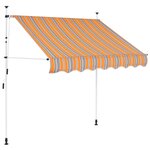 vidaXL Auvent rétractable manuel 100 cm Rayures jaunes et bleues