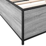 vidaXL Cadre de lit sonoma gris 140x200 cm bois d'ingénierie et métal