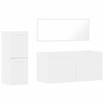 vidaXL Ensemble de meubles salle de bain 3 Pièces blanc bois d'ingénierie