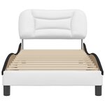 vidaXL Cadre de lit sans matelas blanc et noir 90x200 cm similicuir