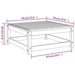 vidaXL Repose-pied de jardin blanc 70x70x30 cm bois de pin massif