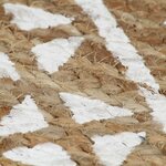 vidaXL Tapis fait à la main Jute avec imprimé blanc 90 cm
