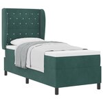 lit à ressorts vidaXL avec matelas vert foncé 80x200 cm en velours