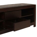 vidaXL Meuble TV Bois d'acacia massif 120 x 30 x 40 cm Marron foncé