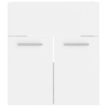 vidaXL Armoire d'évier avec lavabo intégré Blanc Aggloméré