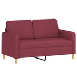 vidaXL Ensemble de canapés 4 Pièces avec coussins Rouge bordeaux Tissu