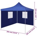 vidaXL Tente pliable avec 2 parois 3 x 3 m Bleu