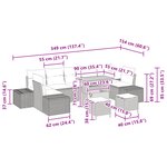 vidaXL Ensemble de Canapés de Jardin 10 Pièces avec Coussins en Rattan Poly Noir