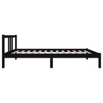 vidaXL Cadre de lit sans matelas noir bois massif 90x200 cm
