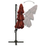 vidaXL Parasol de jardin à 4 niveaux avec mât en aluminium terre cuite