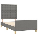 vidaXL Cadre de lit avec tête de lit Gris foncé 80x200 cm Tissu